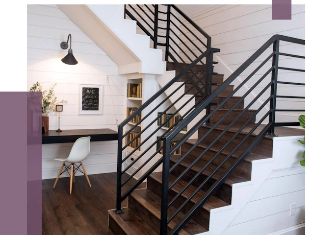 Перила для лестницы в доме в Серове от 7396 руб. — ПРОЛЁТ-Срв