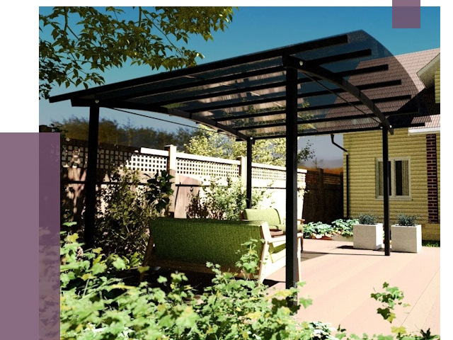 Навесы для террасы в Серове от 13008 руб. под ключ | ПРОЛЁТ-Срв