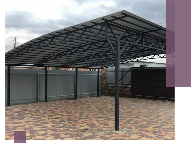 Металлические навесы под ключ в Серове — изготовление и монтаж