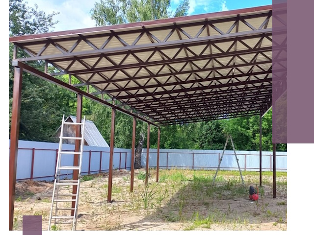 Односкатные навесы под ключ в Серове — изготовление и монтаж