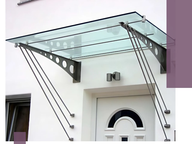 Козырьки над входом под ключ в Серове — изготовление и монтаж