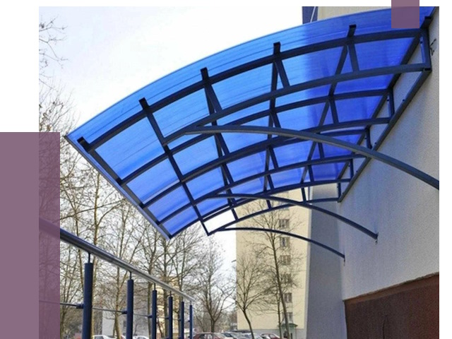 Козырьки из поликарбоната в Серове от 4285 руб. под ключ | ПРОЛЁТ-Срв