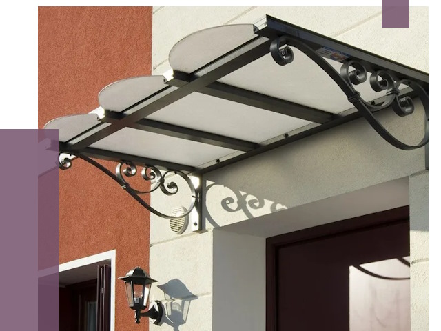 Односкатные козырьки в Серове от 8366 руб.  | ПРОЛЁТ-Срв