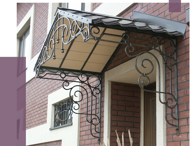 Двускатные козырьки в Серове под ключ от 12753 руб.