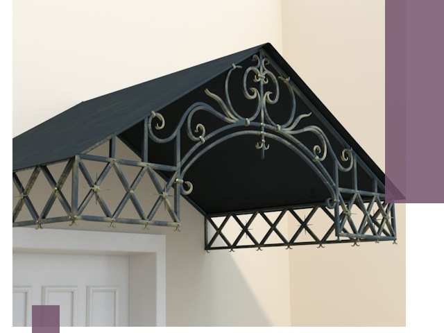 Двускатные металлические козырьки под ключ в Серове